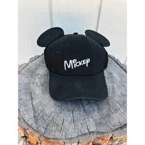Disney Mickey Mouse Baseball‎ Hat With Ears, Black, Adjustable